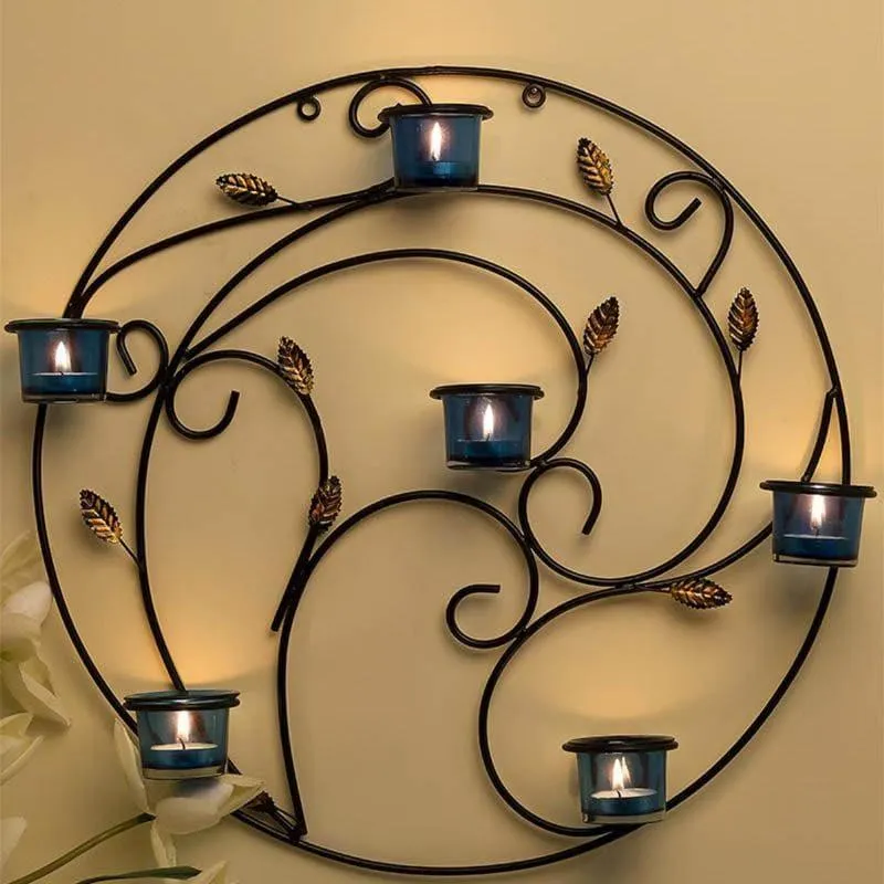 Spiral Twig Candle Holder - Blue media 1