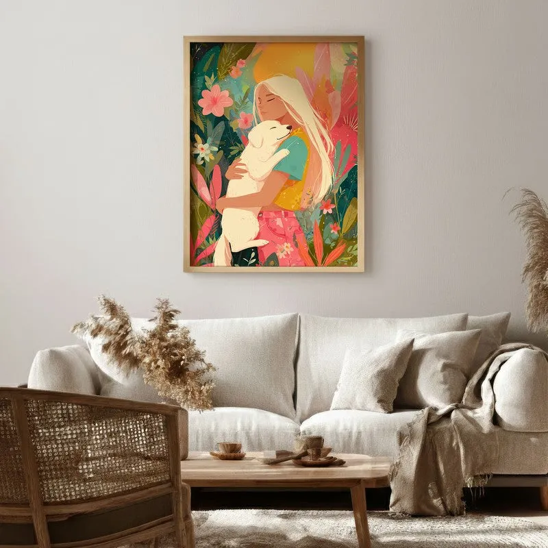 Wild Tender Canvas Wall Painting - Brown Frame media 1