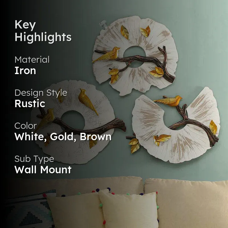 Yellowed Branch Iron Wall Accent - Set Of Three media 2