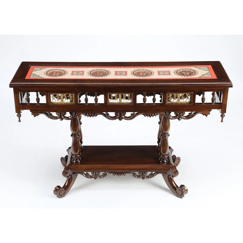 Crown Teak Wood Console Table media 5