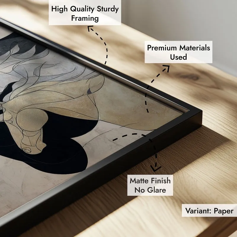 Regal Horse Wall Painting With Black Frame media 9