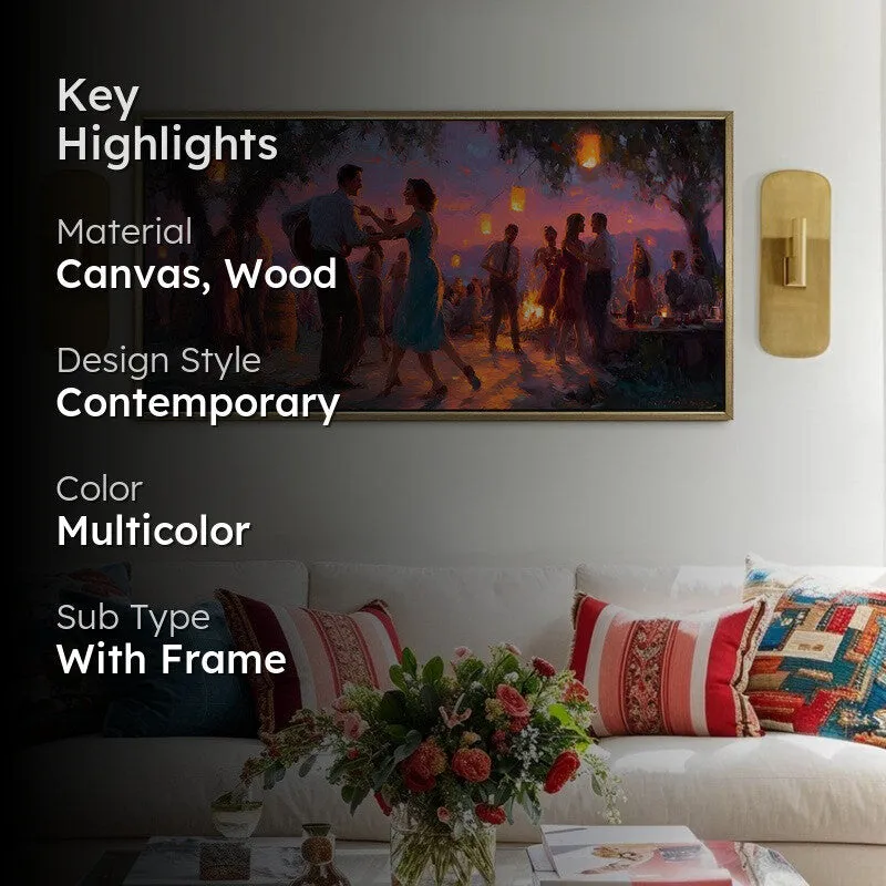 Moonlit Revelry Canvas Wall Painting With Frame media 2