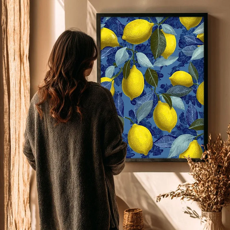Lemon Grove Canvas Wall Painting - Black Frame media 4