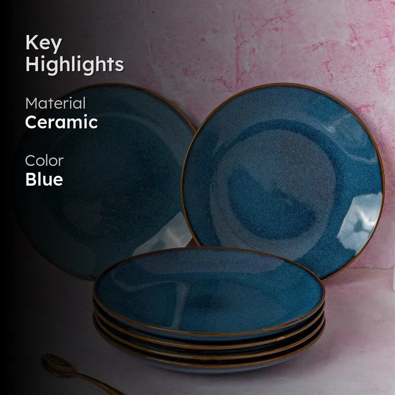 Tarangini Handmade Dinner Plate (Blue) - Set of Six media 2