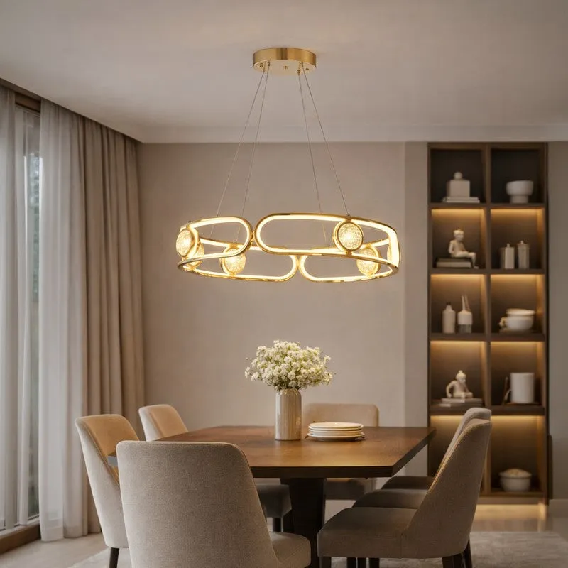 Celestial Loops Metal LED Ceiling Lamp media 1