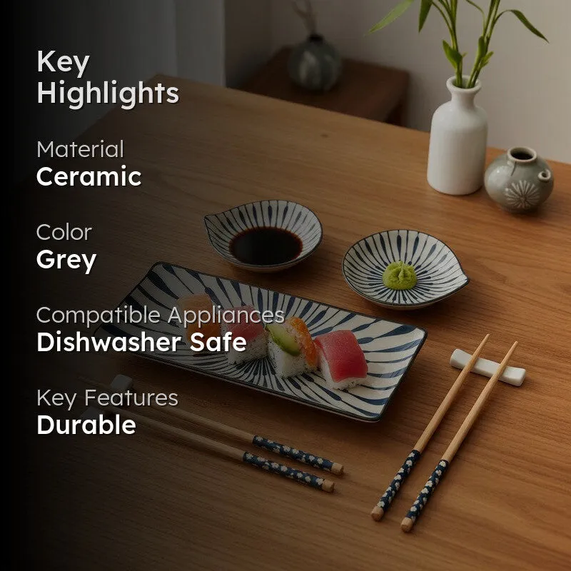 Grace Feast Ceramic Dinner Set (70 mL Each) - 7 Piece Set media 2