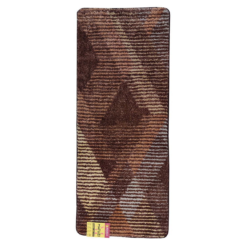 Calista Geoemteric Micro Fiber Runner Rug - Brown media 3