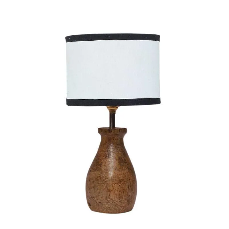 Sheldo Pora Fabric Table Lamp - White,Brown media 4