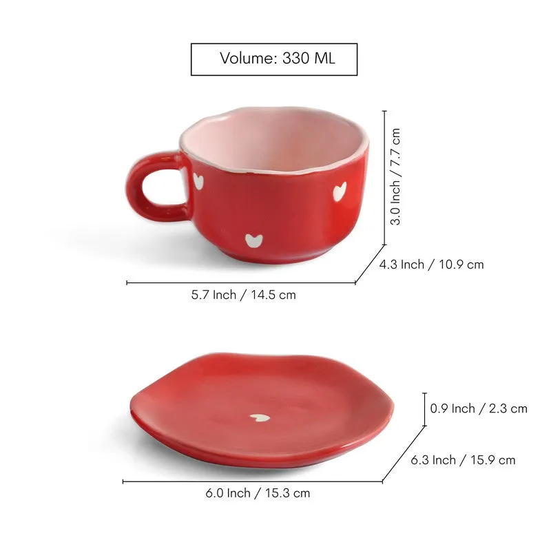Crimsom Charm Cup & Saucer - Set of Two (330 ML) media 7