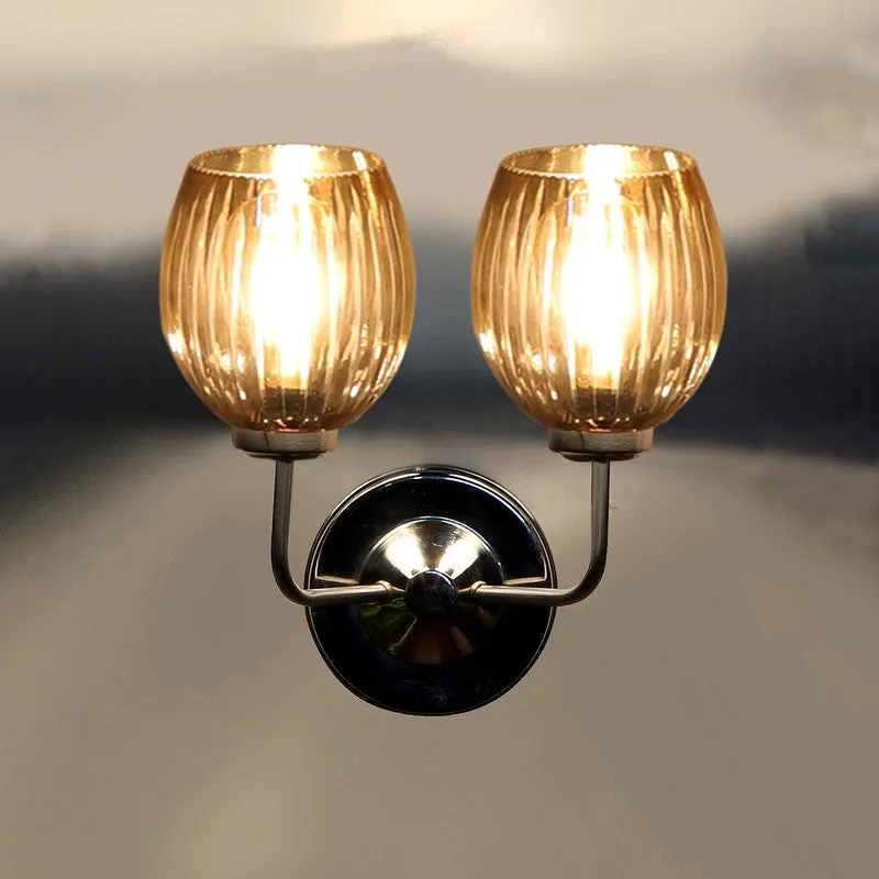 Vintage Glow Twin Shade Glass Wall Lamp media 8