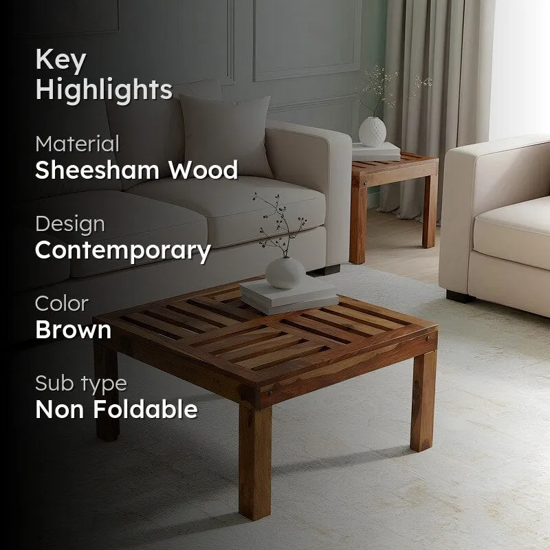 Nervon Sheesham Wooden Center Table - Brown media 2