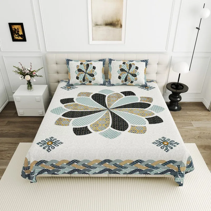 RangRiwaaz Cotton Bedsheet (Green) - 160 TC media 1