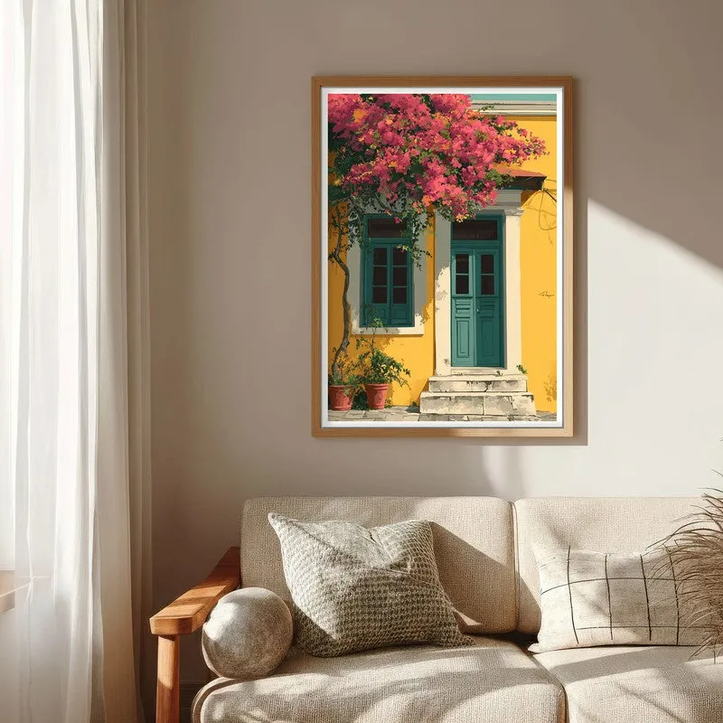 Solana Saffron Canvas Wall Painting - Brown Frame media 6