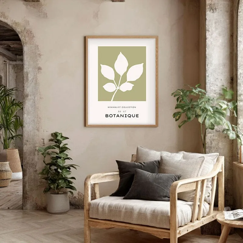 Serene Stem Canvas Wall Painting With Brown Frame media 5