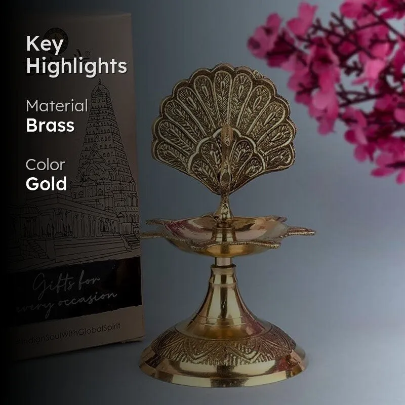 Flying Mayoor Brass Diya media 2