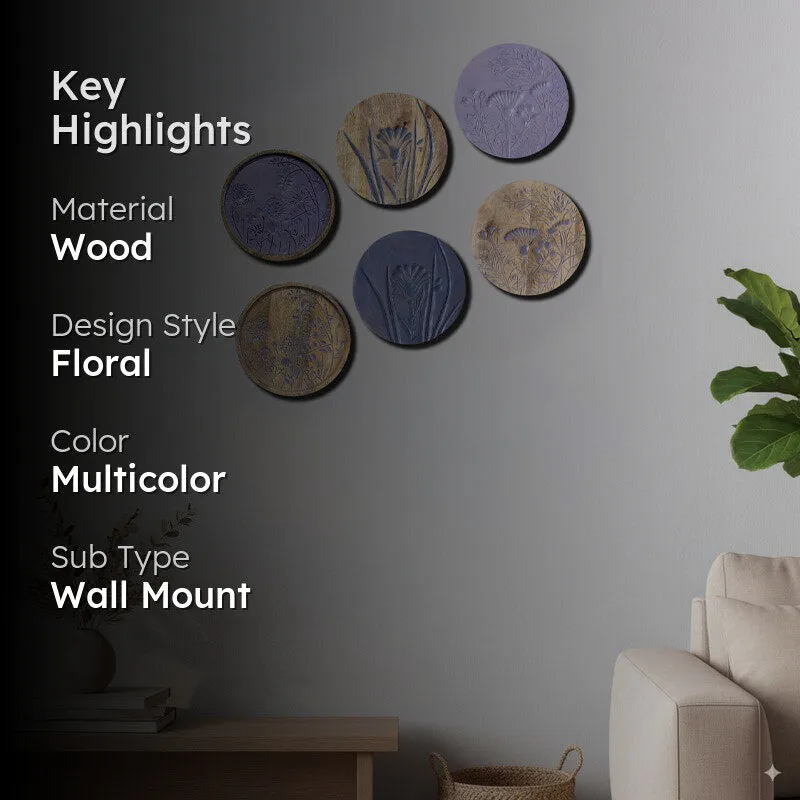 Lavender Dreams Wooden Wall Plates - Set Of Six media 2