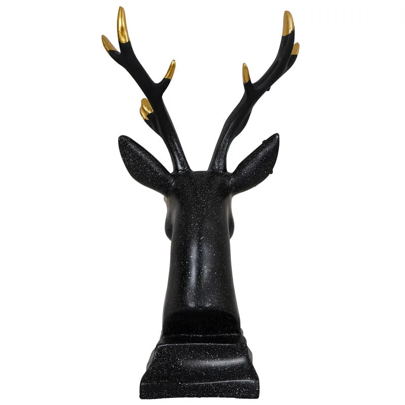 Gilded Stag Painted Polyresin Show Piece - Black media 5