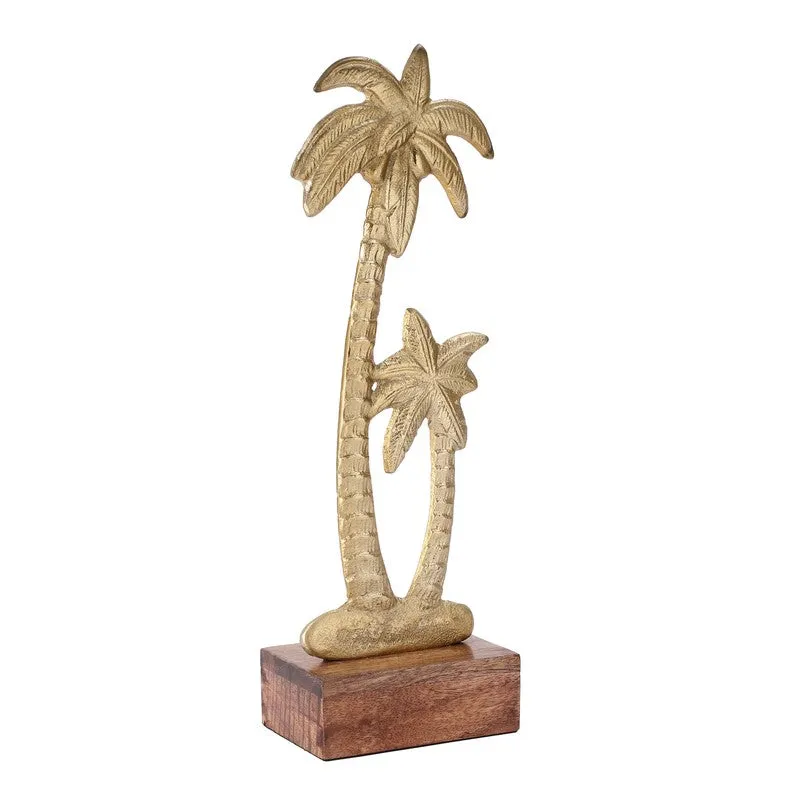 Shadow Palm Tree Aluminium Showpiece - Gold media 4