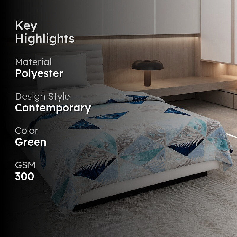 Monte Carlo Graphilo Printed Polyester Blanket (Sea Green) - 300 GSM media 2