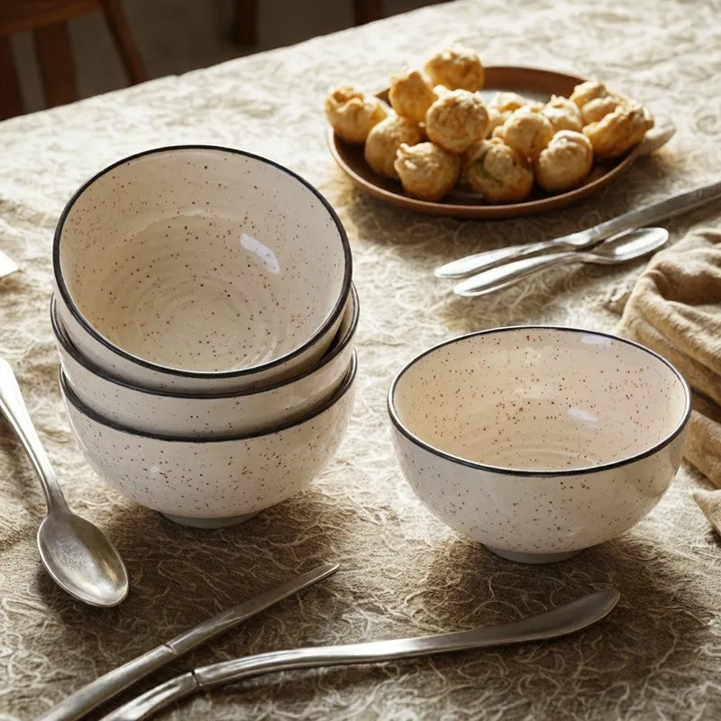Swaad Katori Ceramic Snack Bowls (White, 120 mL Each) - Set Of Six media 4