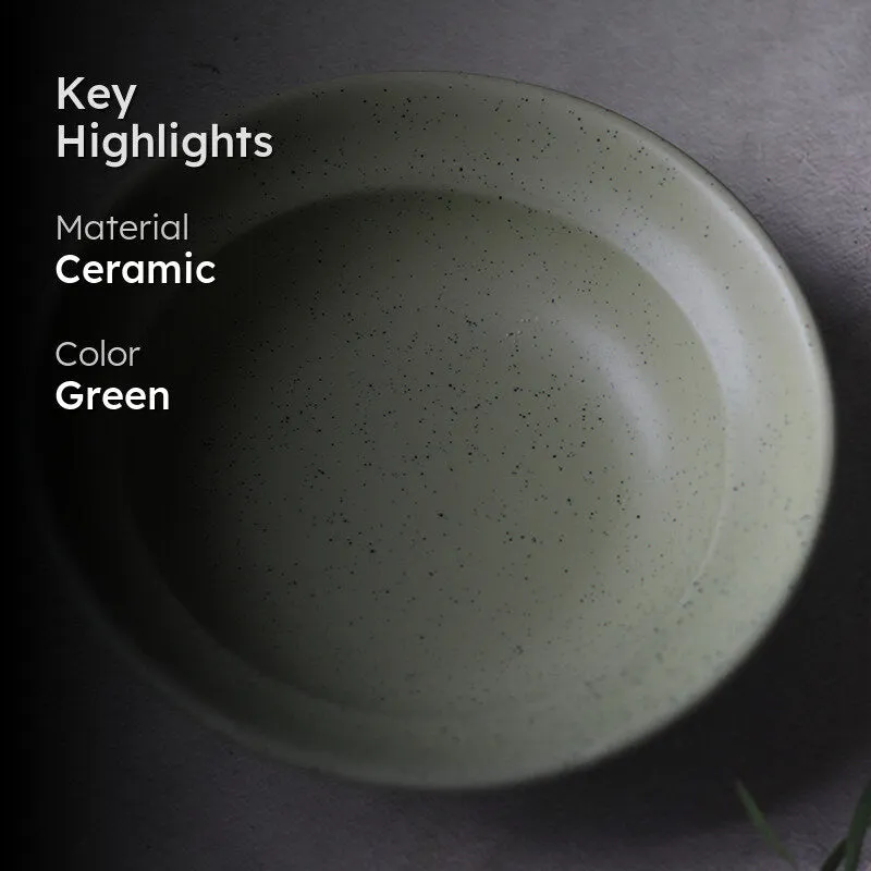 Eriginia Ceramic Pasta Plate - Olive Green media 2