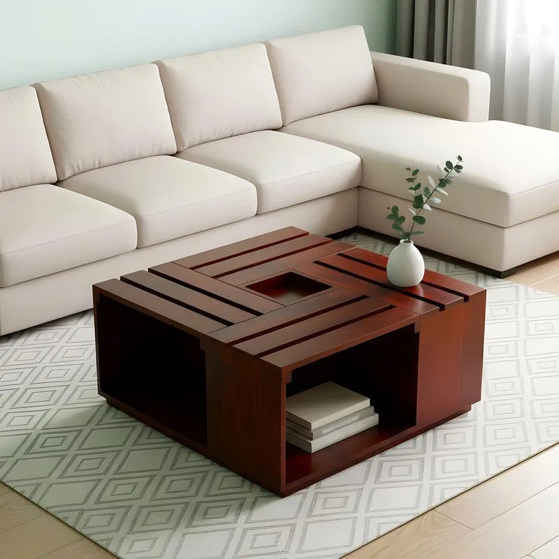 Xervon Sheesham Wooden Center Table - Brown media 1