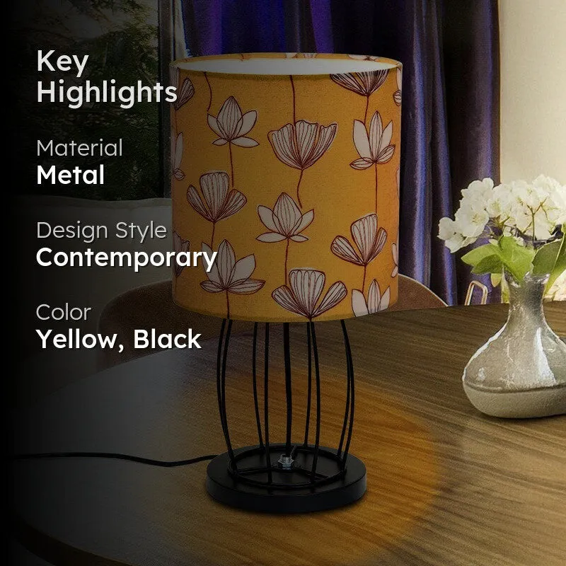 CrownGlow Premium Metal Table Lamp - Yellow,Black media 2