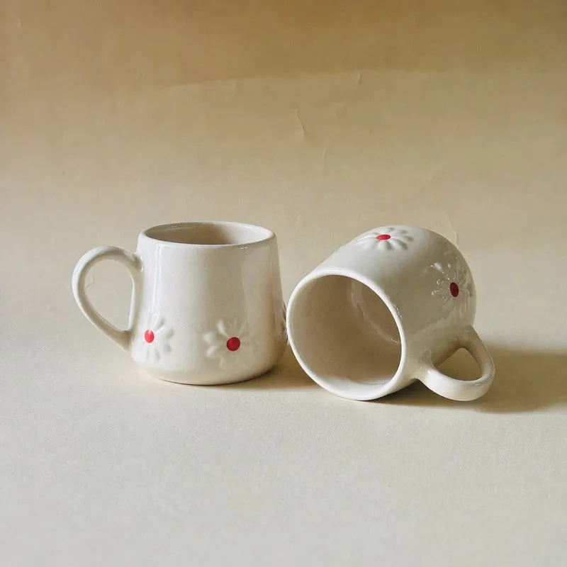 Ceramic Coffee Mug (White/250 mL Each) - Set of Two media 3