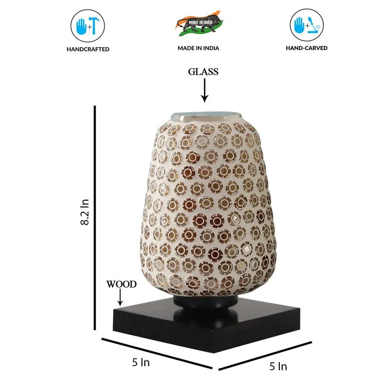 Glowara Glass Table Lamp With Wooden Base - Multicolor media 9