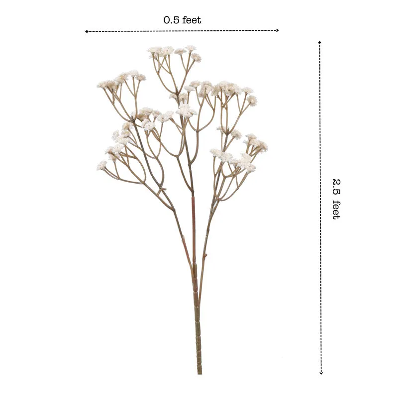 Artificial Realistic Baby's Breath Flower Stick (White) - Set Of Five media 10