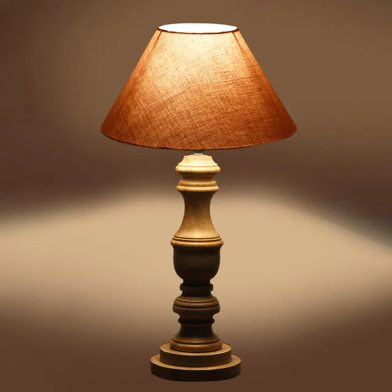 Cotin II Carve Wooden Table Lamp - Grey,Brown media 5