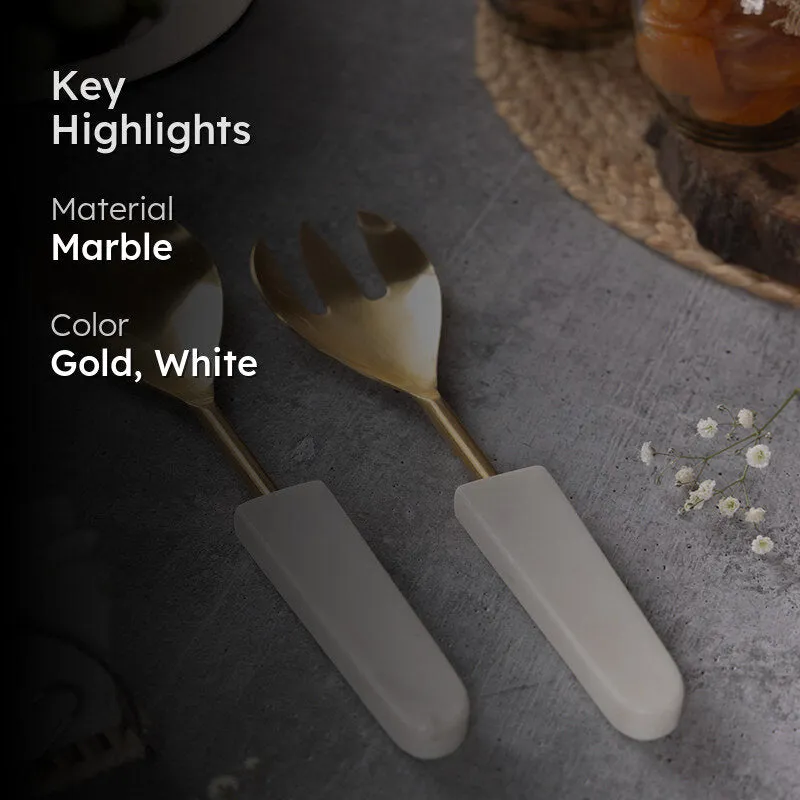 Tahara Salad Serving Set (Gold) - Two Piece Set media 2