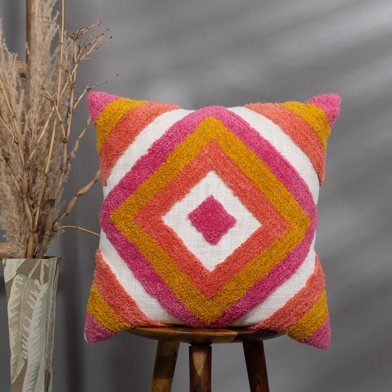 Threadtuck Tufted Cushion Cover - 18 x 18 Inches