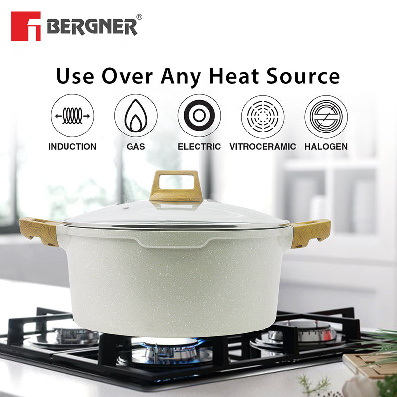 Bergner Smooth Sear Induction Safe Non-Stick Casserole With Lid  - 30 cm/5000 mL media 6