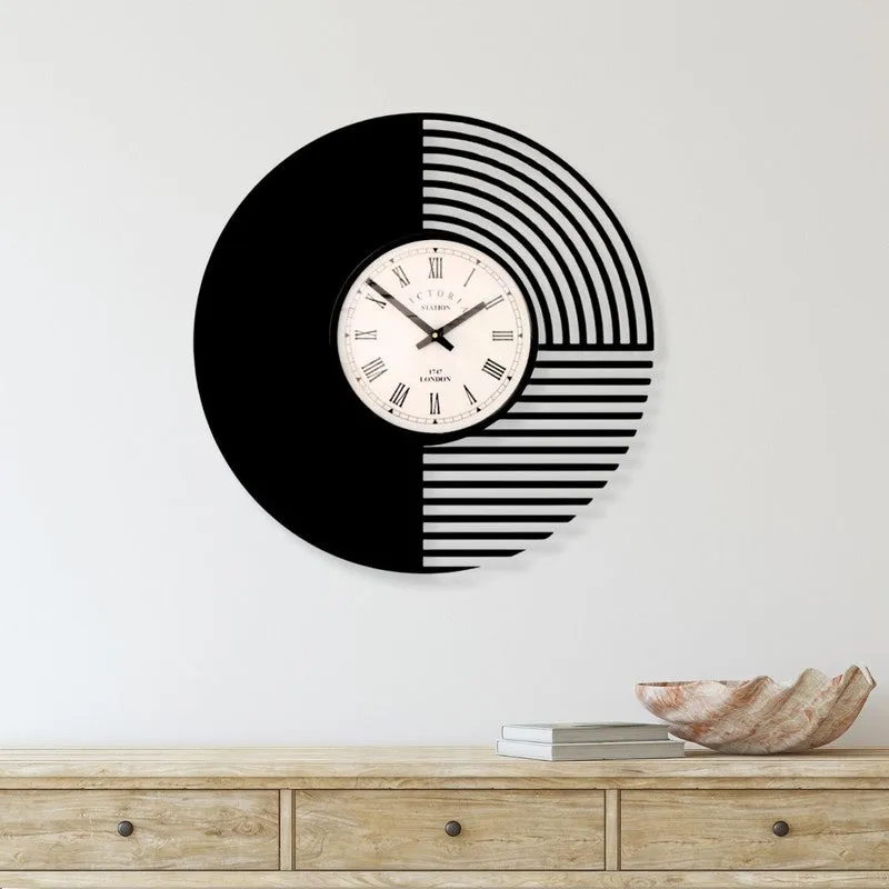Astrixis Steel Analog Wall Clock - Black media 1