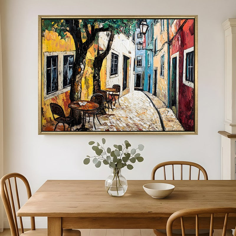 Sunlit Stone Canvas Wall Painting With Frame
