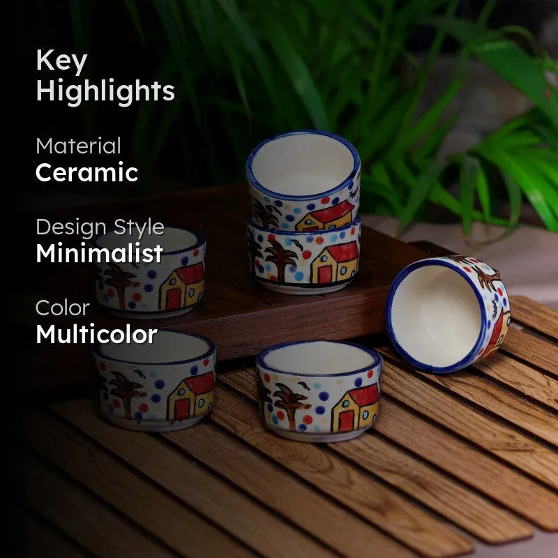 Bowlisse Ceramic Dip Bowls (Multicolor ,40 mL Each) - Set Of Six media 2