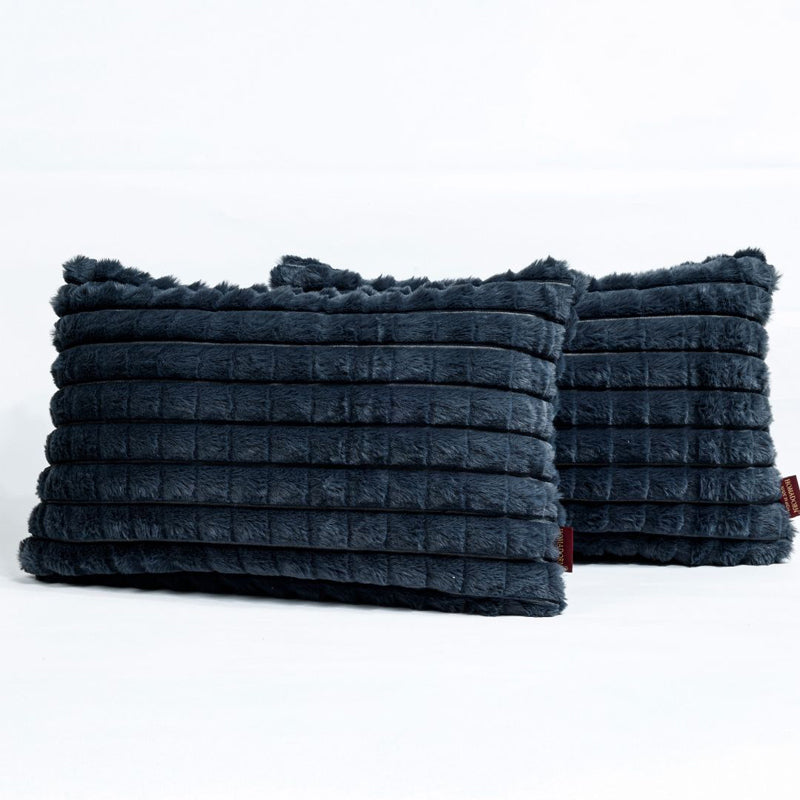 Frost Waffle Dark Grey Cushion Cover (Rectangle)  Set of Two media 7