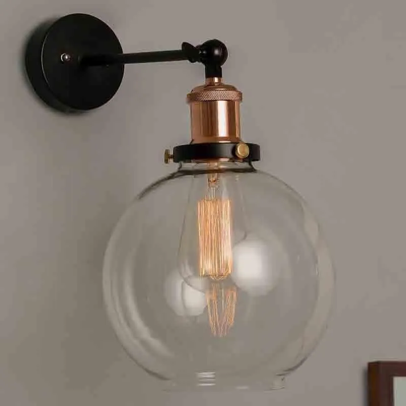Globe Shine Glass & Metal Wall Lamp - Copper media 4