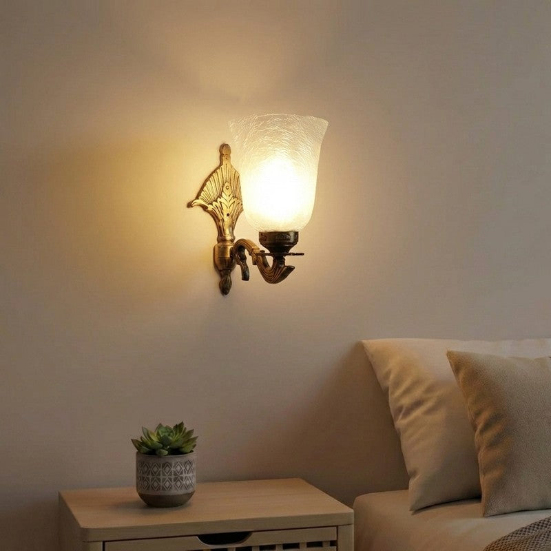 Crystal Bloom Ornate Floral Glass Wall Lamp