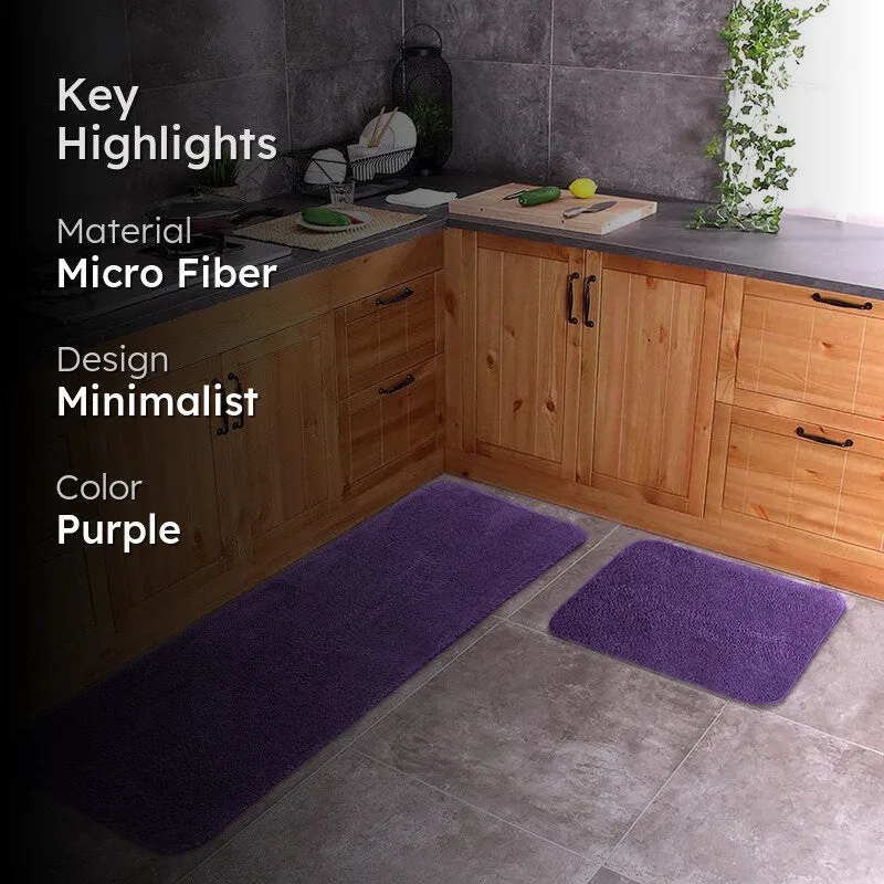 PlushVista Microfiber Kitchen Floor Mats (Purple) - Set of Two media 2