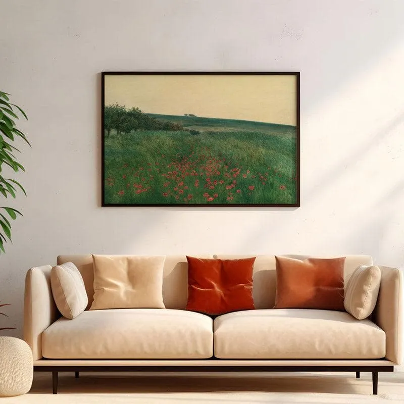 Red Poppies Canvas Wall Painting - Black Frame media 4