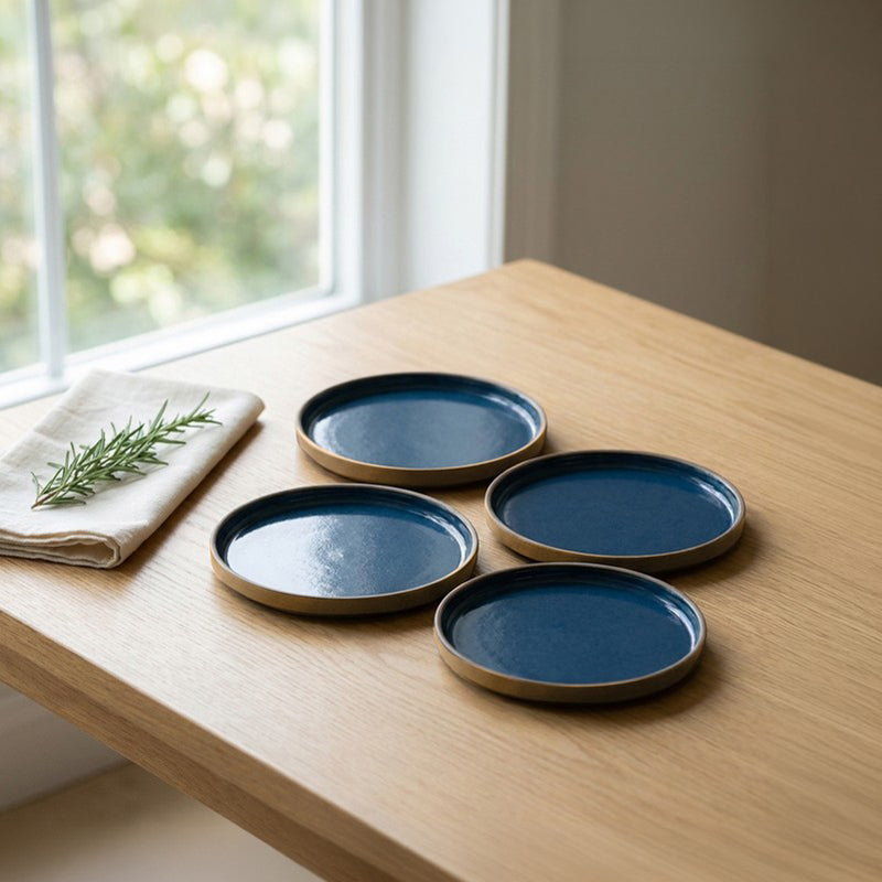 Azzure Ceramic Quarter Plate (8 Inch) - Set of Four