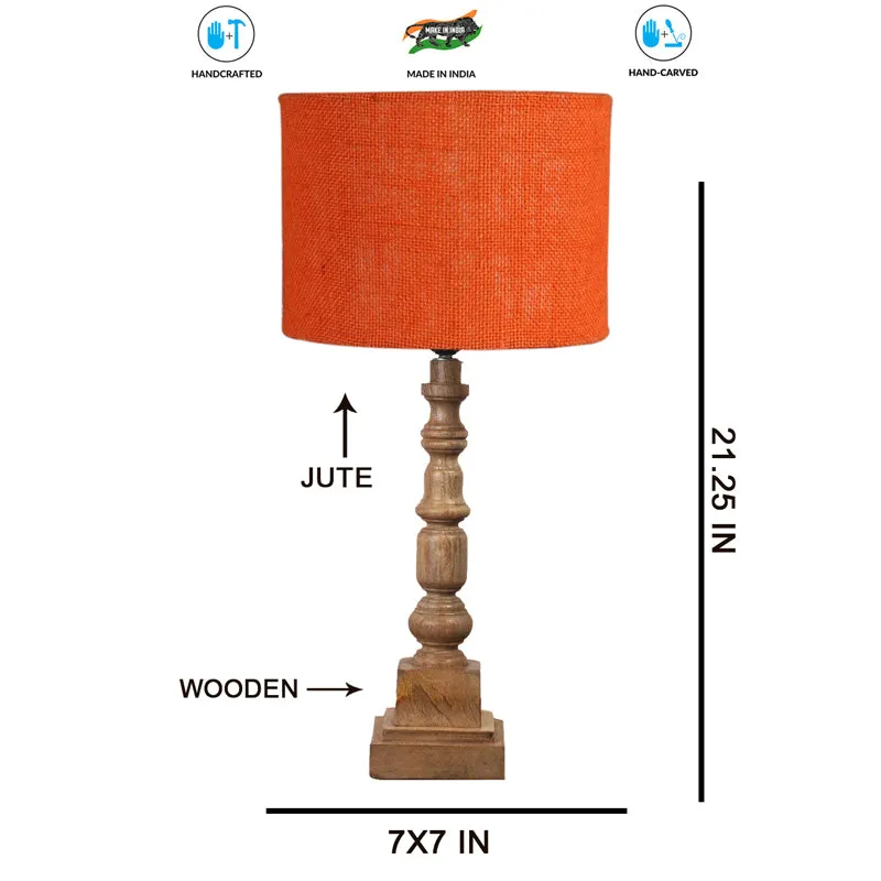 Sienna I Arbor Wooden Table Lamp - Orange,Brown media 7