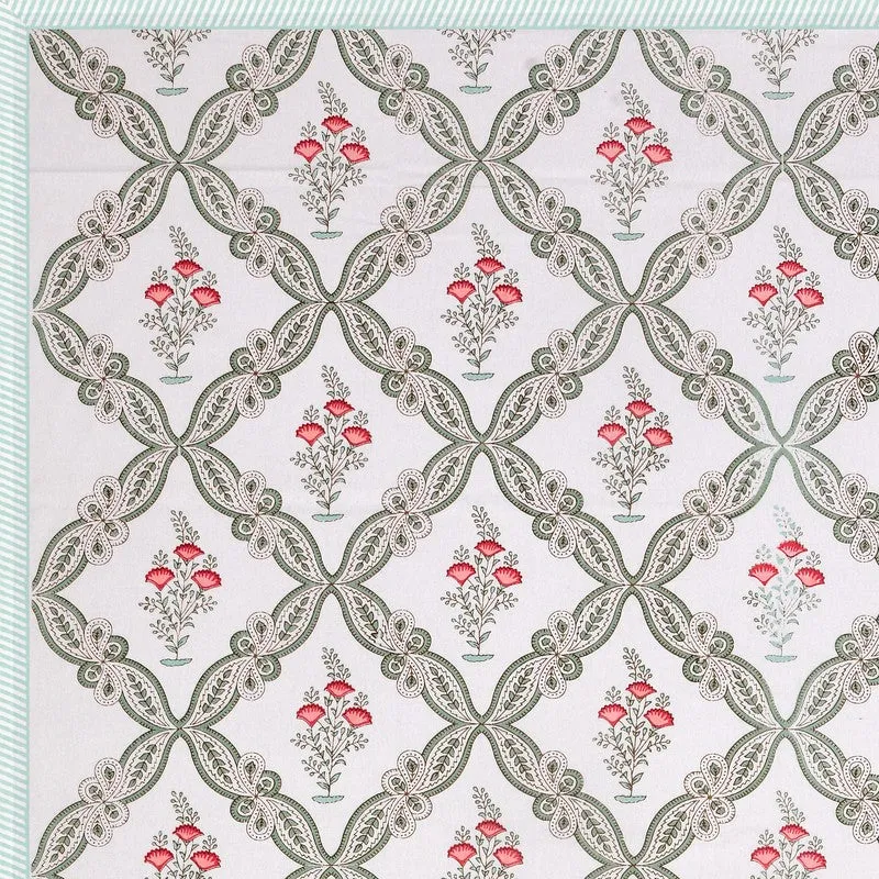 GridAura Cotton Table Cover - Green,Red media 6