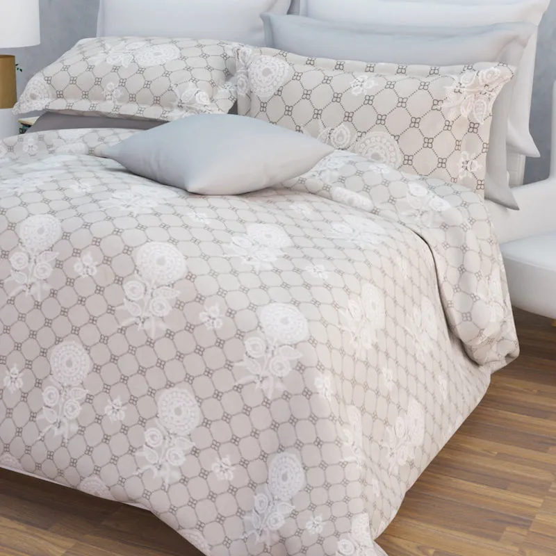 Tender Touch Cotton Bedsheet (Taupe) - 144 TC media 5