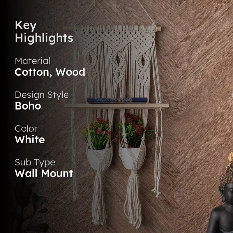 Darby Macrame Wall Shelf media 2