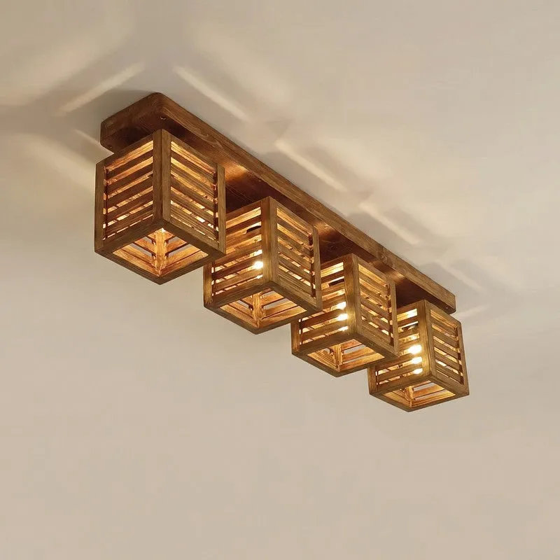 TetraNest Wooden Ceiling Lamp - Brown media 4