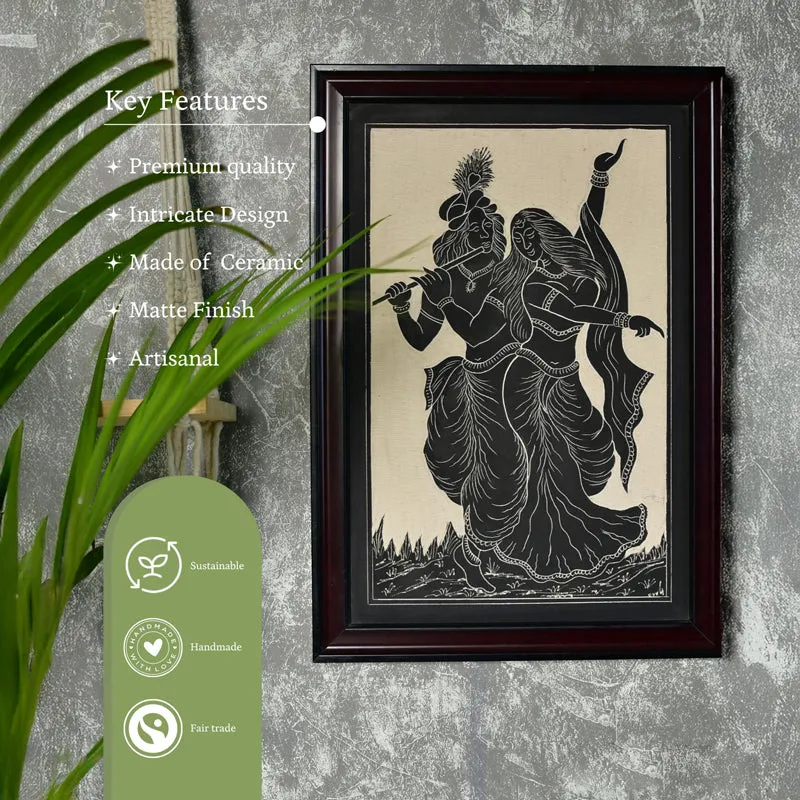 Radha-Krishna Silhouette Ceramic Wall Art media 5