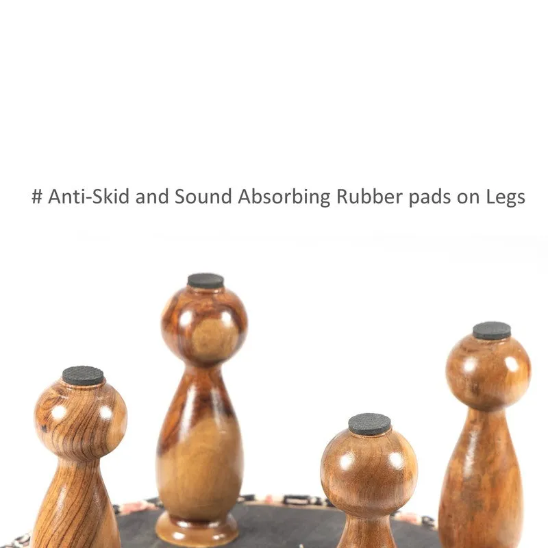 Close-up of wooden legs with rubber pads